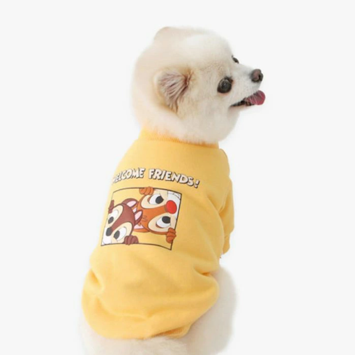 韓国で大人気『ITS DOG』　　　ディズニーPEEKABOOコットンTシャツ　イエロー